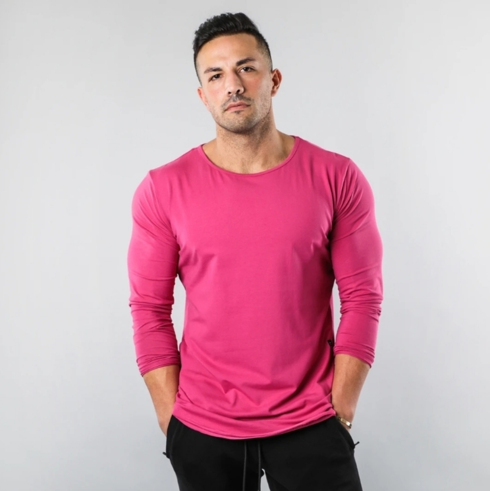 COPY - Alphalete Fuchsia long sleeve scoop neck